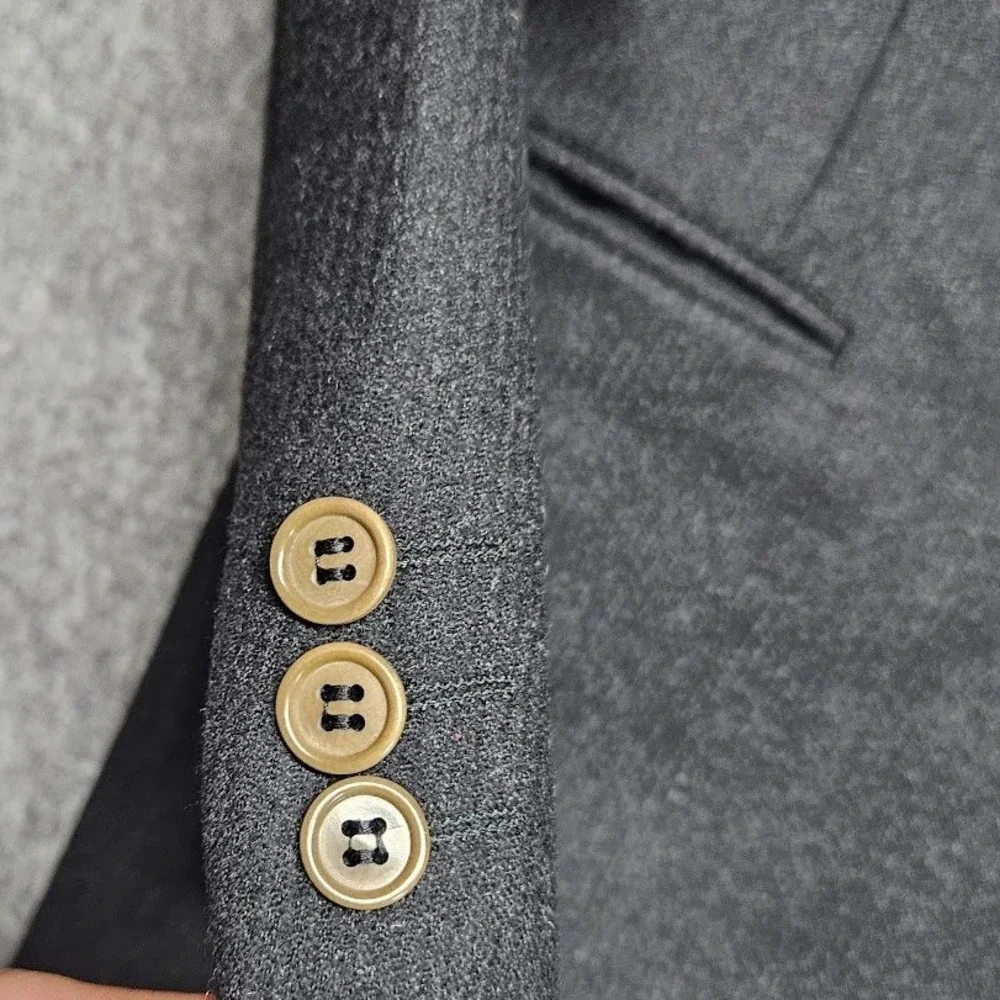 Corneliani Blazer Vest Mens 36 Charcoal Grey Wool 2 Piece Set Made in Italy
